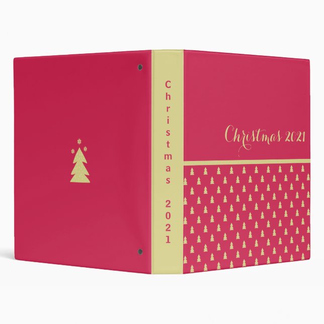 Golden Christmas Trees 3 Ring Binder (Background)