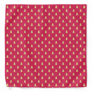 Golden Christmas Trees Bandana