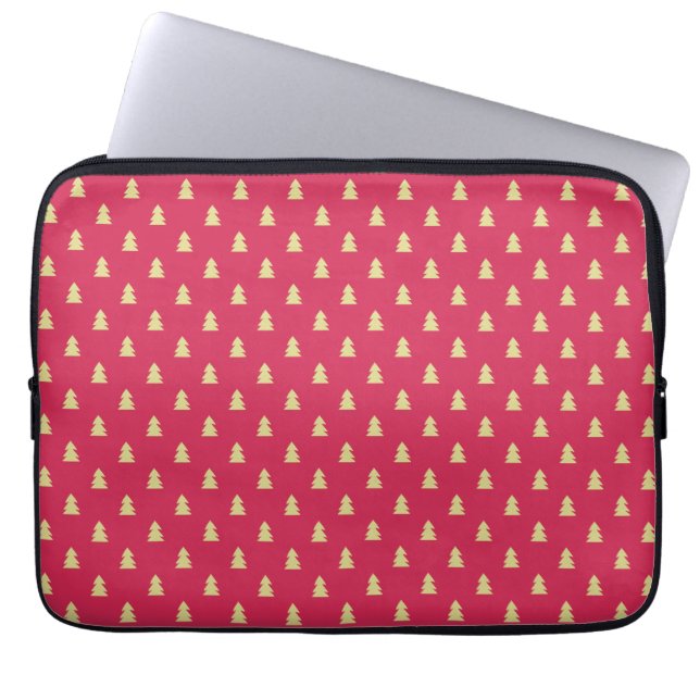 Golden Christmas Trees Laptop Sleeve (Front)