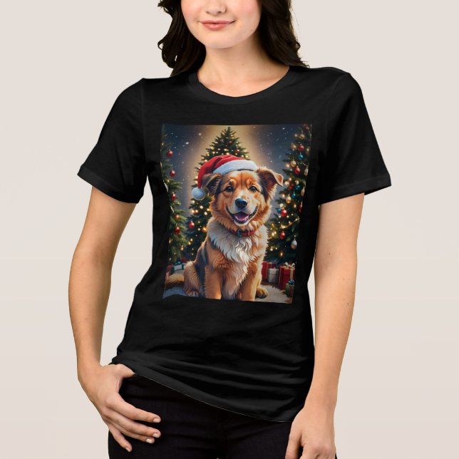Golden Christmas Tri-Blend Shirt (Front)