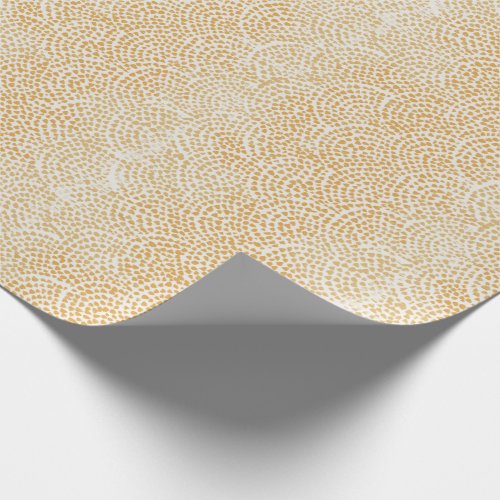 Golden Christmas Wrap with Ombre Scallop Modern Wrapping Paper