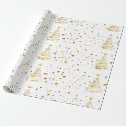 Golden Christmas Wrapping Paper