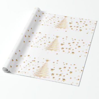 Golden Christmas Wrapping Paper by ChristmaSpirit at Zazzle