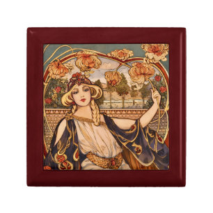 Golden Chrysanthemum Muse – Art Nouveau Floral Gift Box