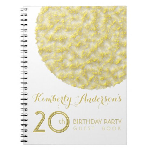 Golden Circle 20th Birthday Party Guest Book