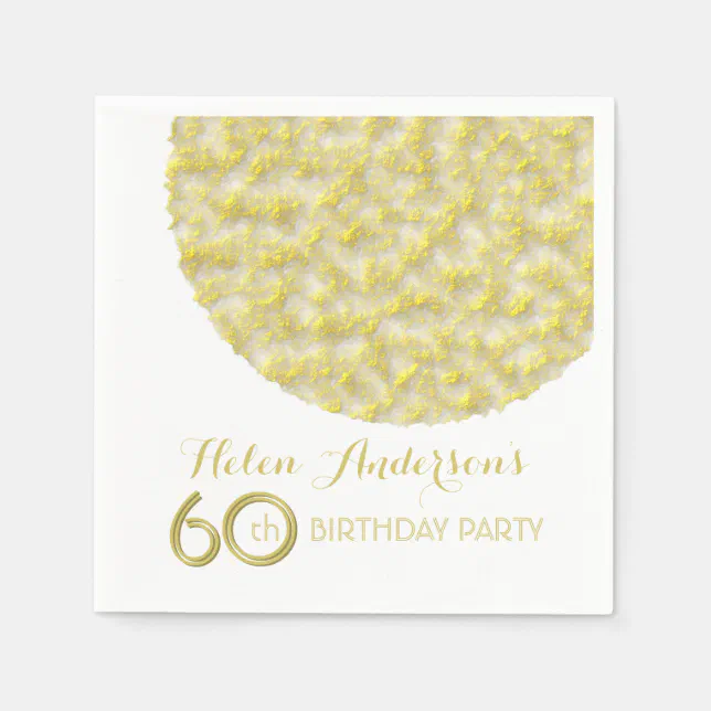 Golden Circle 60th Birthday Party Paper Napkins Zazzle