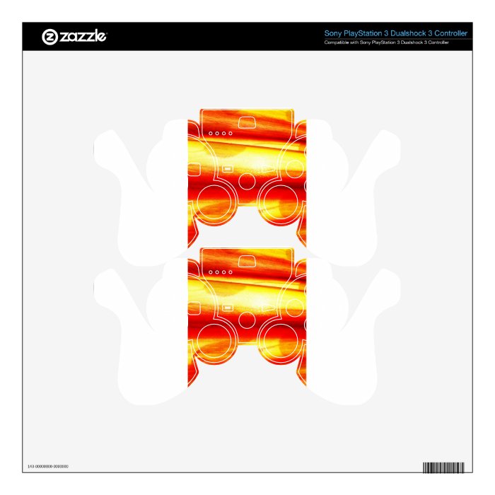 Golden Circle Abstract Radial Design Lavish Style PS3 Controller Skins