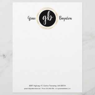 Golden circle, monogram logo letterhead