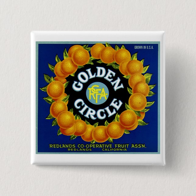 Golden Circle Oranges Button (Front)