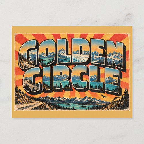 Golden Circle YT Alpine Lakes Mountain Pass Art Postcard