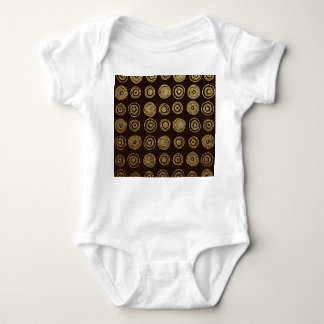 Golden Circles: Hand Drawn Pattern Baby Bodysuit