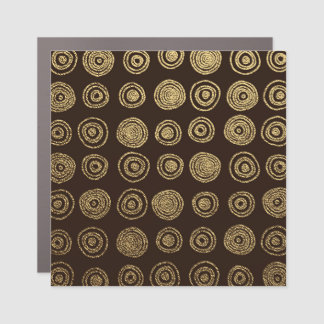Golden Circles: Hand Drawn Pattern Car Magnet