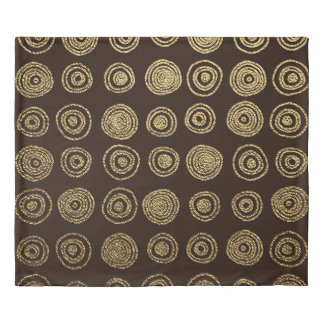 Golden Circles: Hand Drawn Pattern Duvet Cover