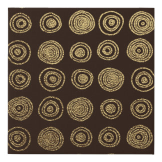 Golden Circles: Hand Drawn Pattern Faux Canvas Print