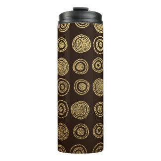 Golden Circles: Hand Drawn Pattern Thermal Tumbler