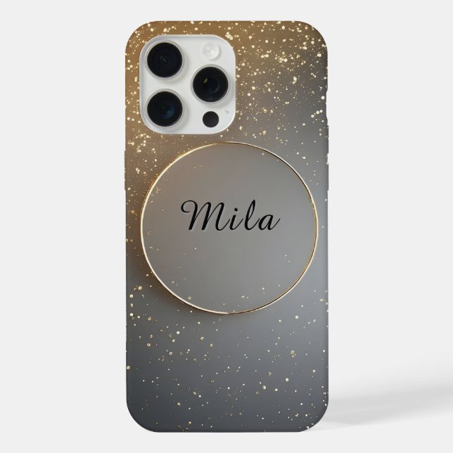 Golden Circular Minimalist Design iPhone Case (Back)