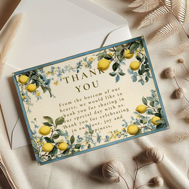 Golden Citrus Blossom Wedding Thank You Card (Creator Uploaded)