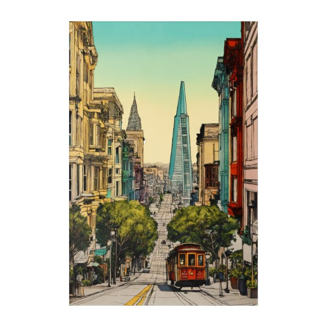 Golden City Charm Acrylic Print (Front)