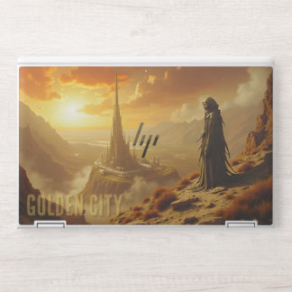 Golden City Futuristic Sci Fi Fantasy Art HP Laptop Skin
