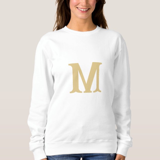 golden classic custom name initial women's sweatshirt (Front)