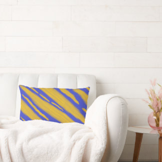 Golden Cloud Waves Lumbar Pillow