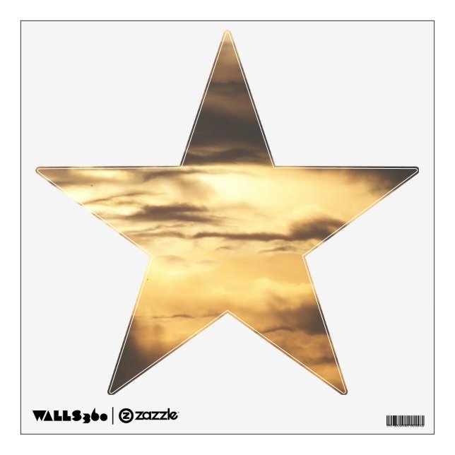 Golden Clouded Star Wall Decal (Front)