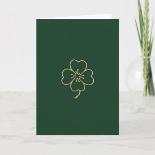 Golden Clover Good Luck Card