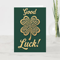 Golden Clover Luck Art Card