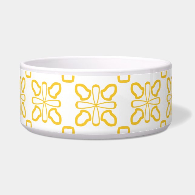 Golden Clover Modern Ceramic Pet Bowl (Front)