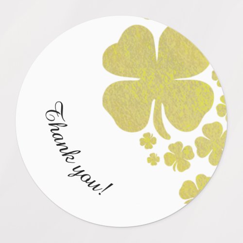 Golden Clover Shamrock Elegant Faux Gold Custom Labels