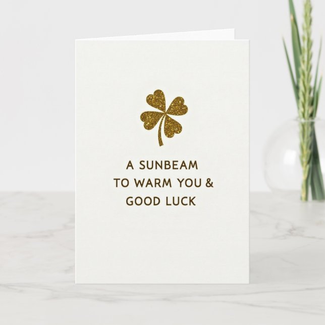 Golden Clover Sparkle Card (Front)