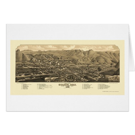 Golden, CO Panoramic Map - 1882 Cards (Front Horizontal)