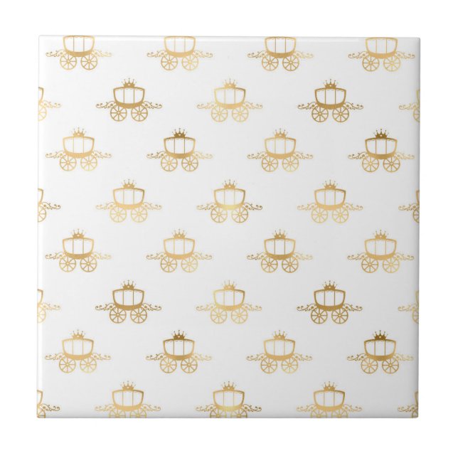 Golden Coaches Cinderella Princess Royal Magic Ceramic Tile (Front)