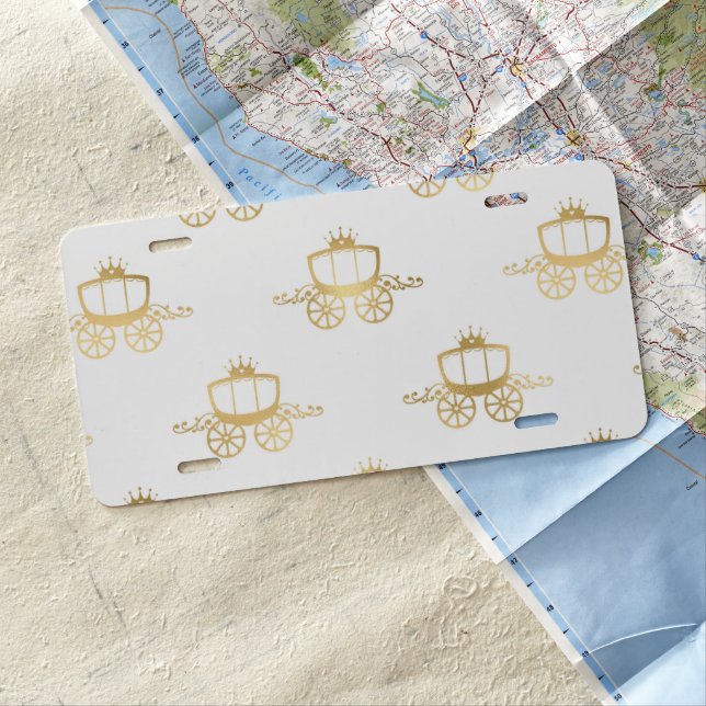 Golden Coaches Cinderella Princess Royal Magic License Plate (In Situ)
