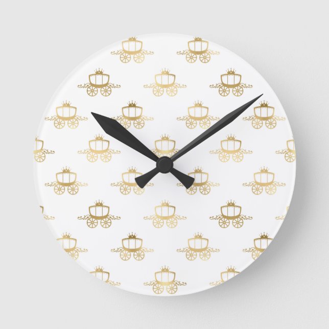 Golden Coaches Cinderella Princess Royal Magic Round Clock (Front)