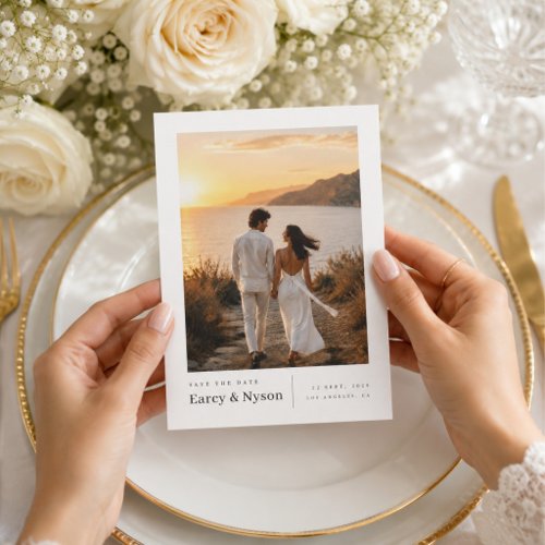 Golden Coast Wedding Photo Save The Date Card