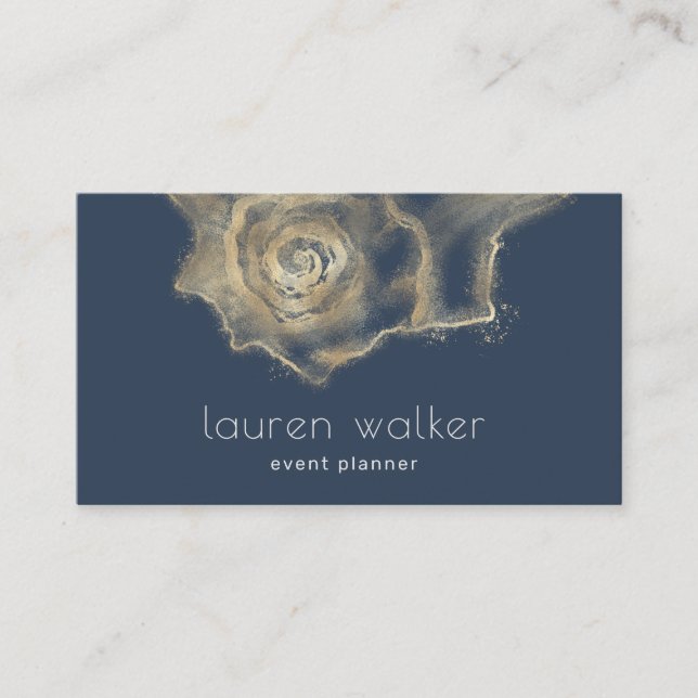 golden coastal elegant Business Card (Front)