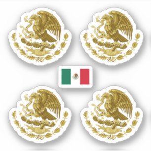 Golden coat of arms of Mexico Sticker