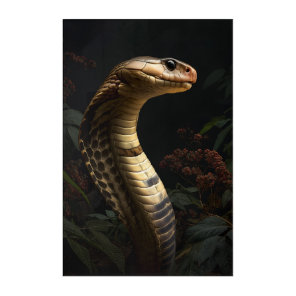 Golden Cobra in Dark Jungle – Exotic Snake Acrylic Print