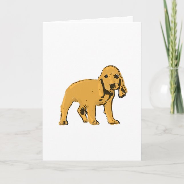 golden cocker spaniel puppy greeting card (Front)