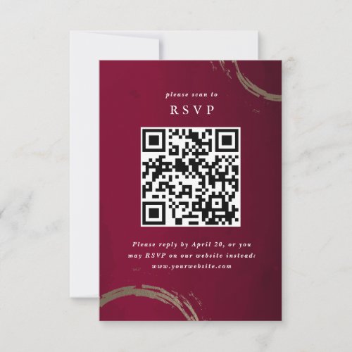 Golden cocktail rings with QR code RSVP Card