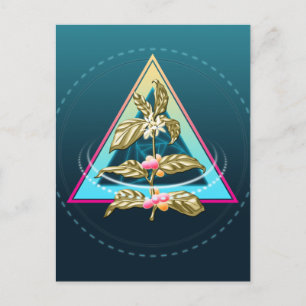 golden coffee plant postcard