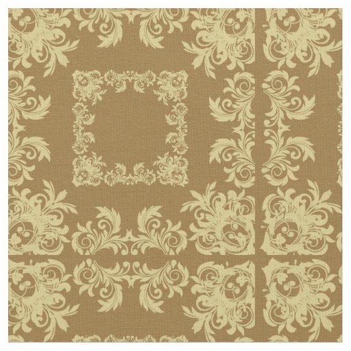 Golden Coffee Square Fabric