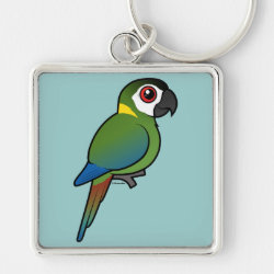 Birdorable Golden-collared Macaw Premium Square Keychain