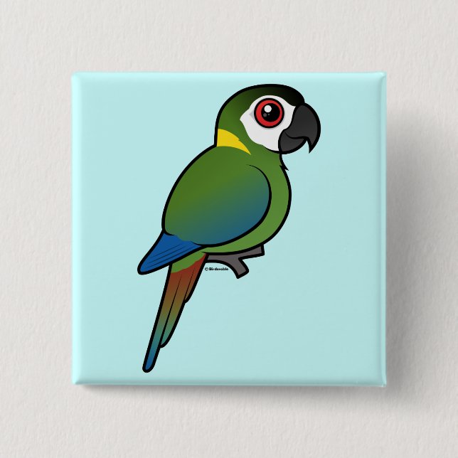 Golden-collared Macaw Pinback Button (Front)