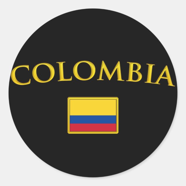 Golden Colombia Classic Round Sticker (Front)