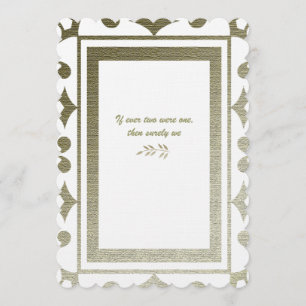 Golden Colonial Poetry Wedding Invitation