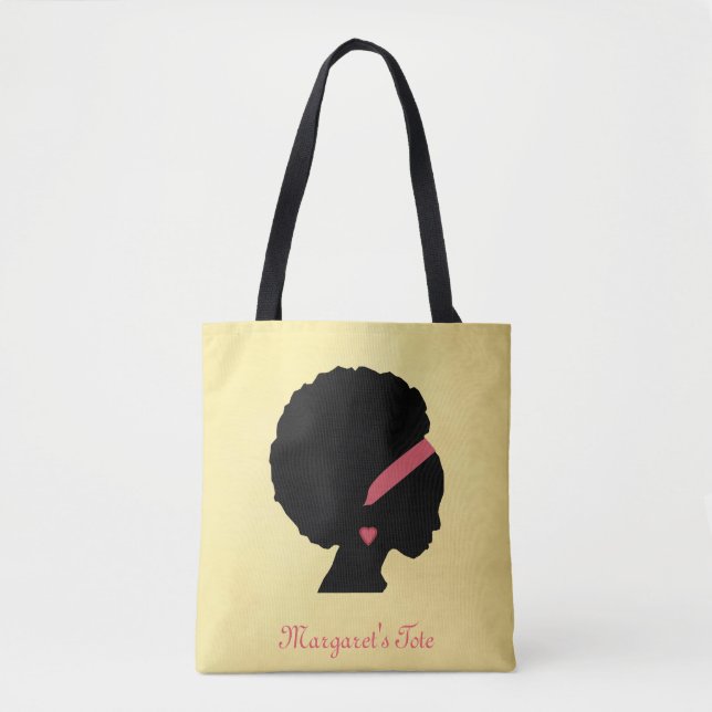 Golden color design Afro hair Tote Bag (Front)