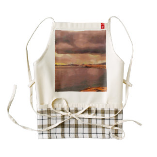 Golden color of sunset zazzle HEART apron
