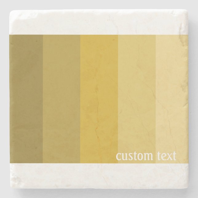  GOLDEN COLOR VERTICAL LINES GOLD STRIPE PALETTE STONE COASTER (Front)